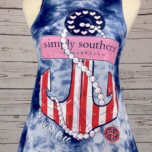 𝅺Simply Southern Blue Tie-Dye Tank Top